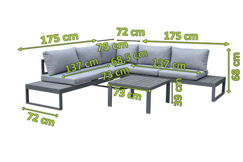 loungetisch 73x73 cm